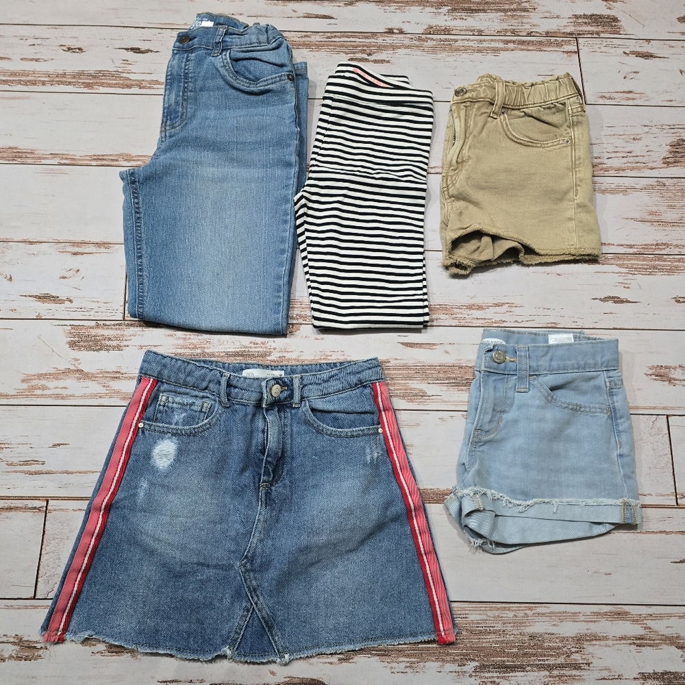 Girls 10 Shorts Bottoms Bundle Skirt Gap Zara 5 Piece
